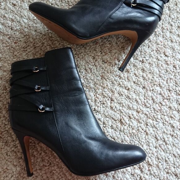Halogen black Leather Booties size 6.5 - Picture 6 of 14